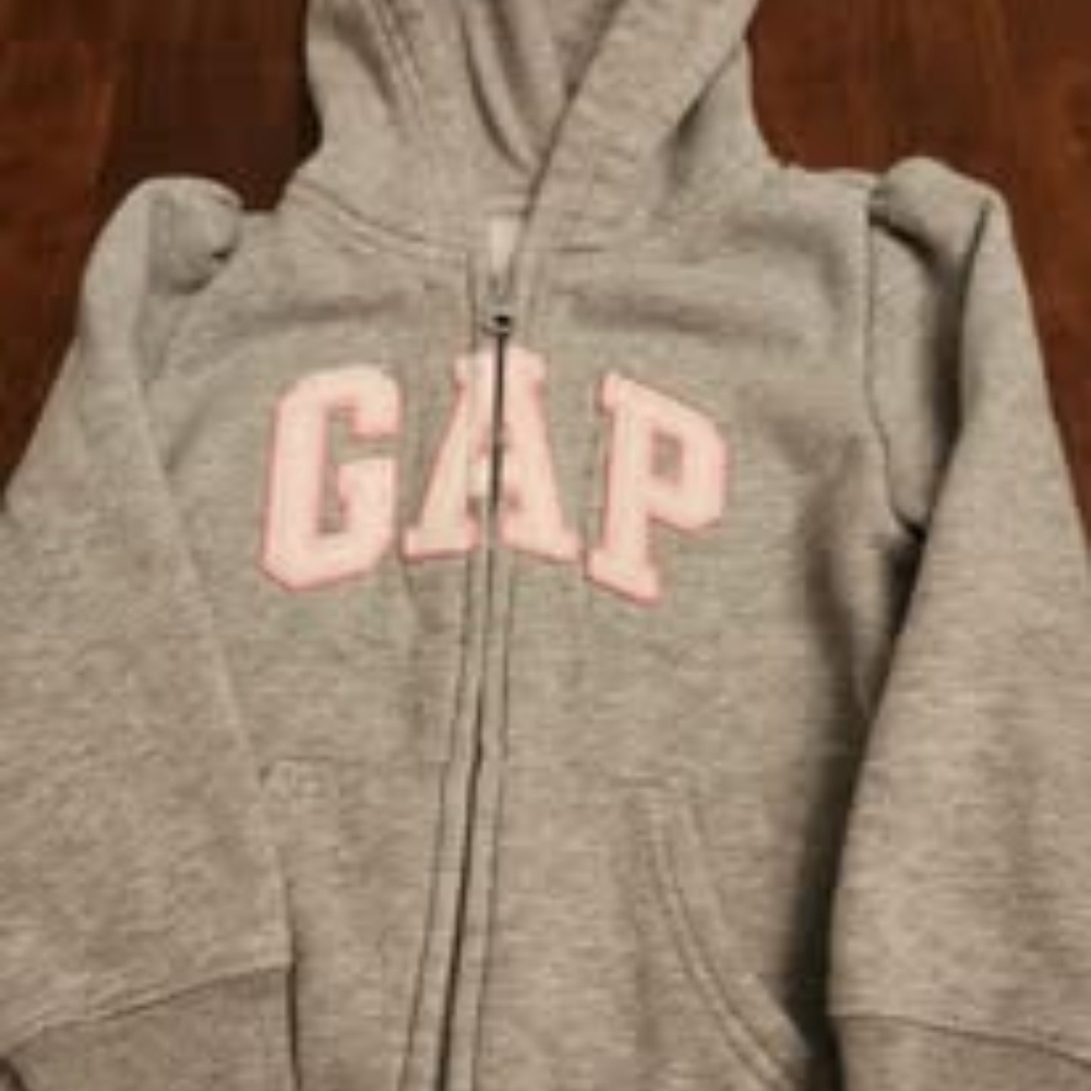 GAP Kids Gray Hoodie with Pink Logo